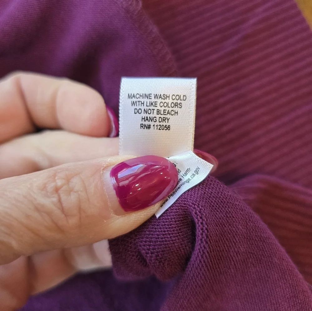 Zenana Dark Plum Snap Button Long Sleeve Cardigan Sweater L - Picture 11 of 11